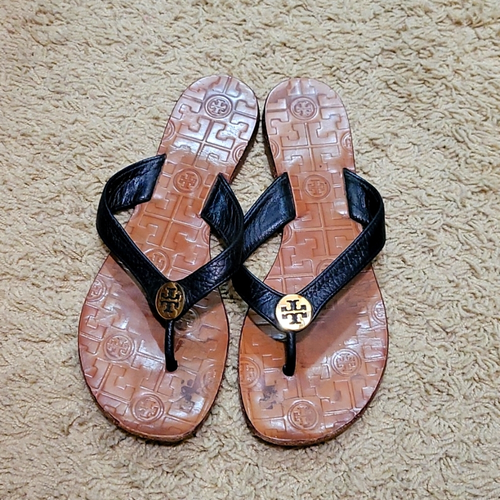 Tory Burch leather flip-flops